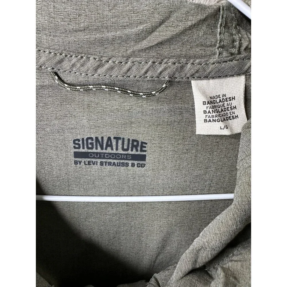 Signature by Levi Strauss & Co Womens Parka L Jacket Olive Green Lightweight - Picture 4 of 7